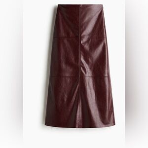 H&M Edition Coated Skirt - Burgundy